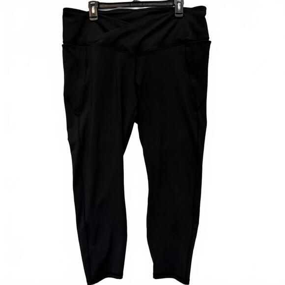 Fabletics Oasis PureLuxe High Waisted Crossover 7/8 Leggings Women's 2X Black - Picture 2 of 13